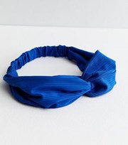 New Look Bright Blue Ribbed Twist Knot Headband